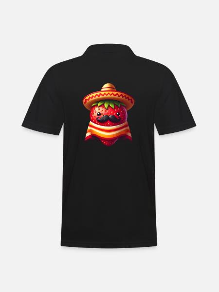 Cinco de Mayo Fraise à moustache - Polo Homme - noir