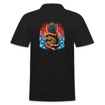 Snake around a pineapple - Men's Polo Shirt - black - Back - Kai (181cm)