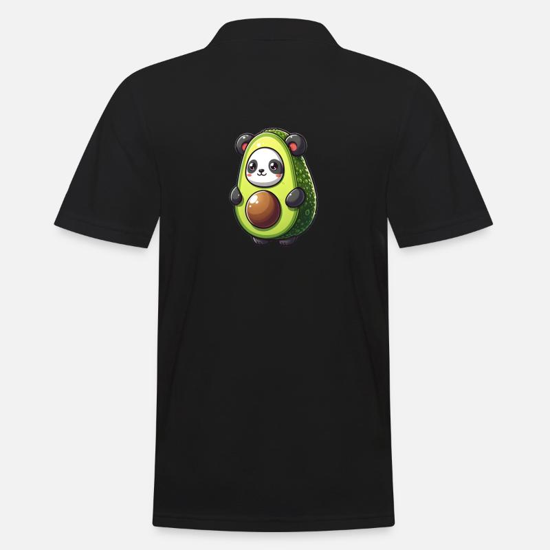 Panda im Avocado-Kostüm - Männer Poloshirt - Schwarz