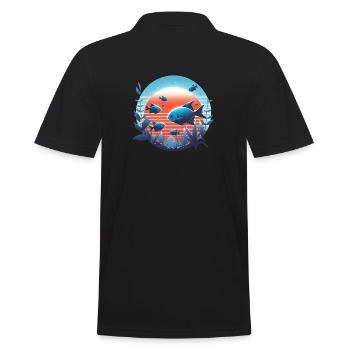 Poisson Tetra Emporer bleu - Polo Homme - noir - Dos - Kai (181cm)