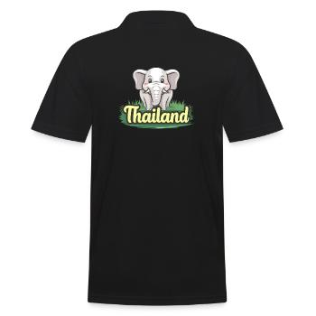 Fier éléphant de Thaïlande - Polo Homme - noir - Dos - Kai (181cm)