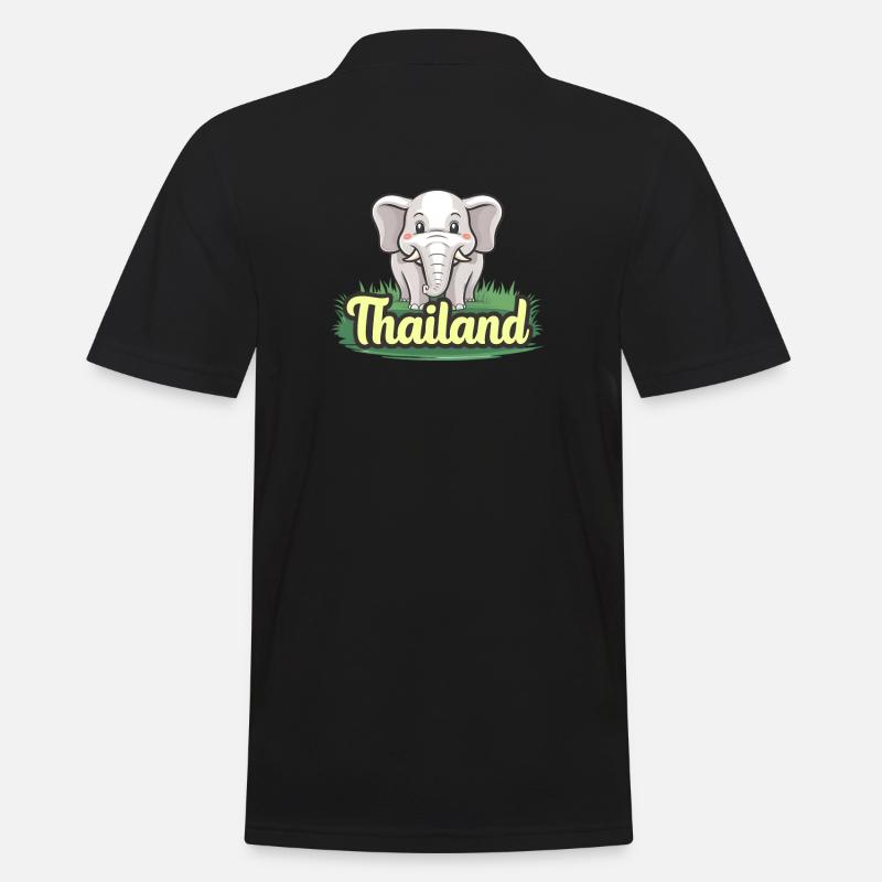 Fier éléphant de Thaïlande - Polo Homme - noir