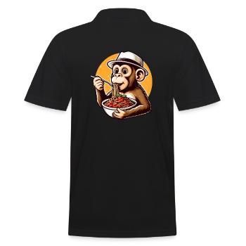 Singe dégustant des spaghettis à la bolognaise - Polo Homme - noir - Dos - Kai (181cm)
