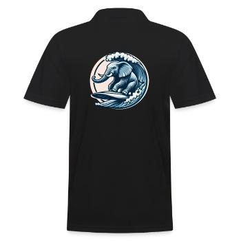 Surfing elephant - Men's Polo Shirt - black - Back - Kai (181cm)