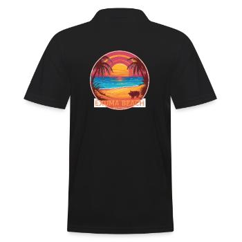 Schwein im Exuma Bahamas Sonnenuntergang - Männer Poloshirt - Schwarz - Hinten - Kai (181cm)