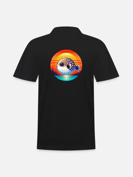 Puffer fish at sunset - Men's Polo Shirt - black