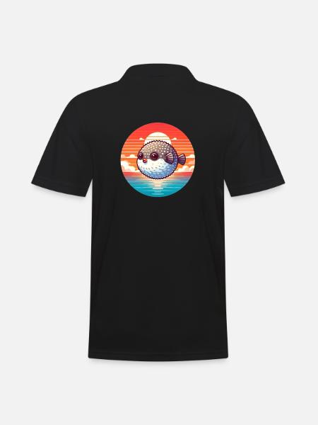 Puffer fish at sunset - Men's Polo Shirt - black