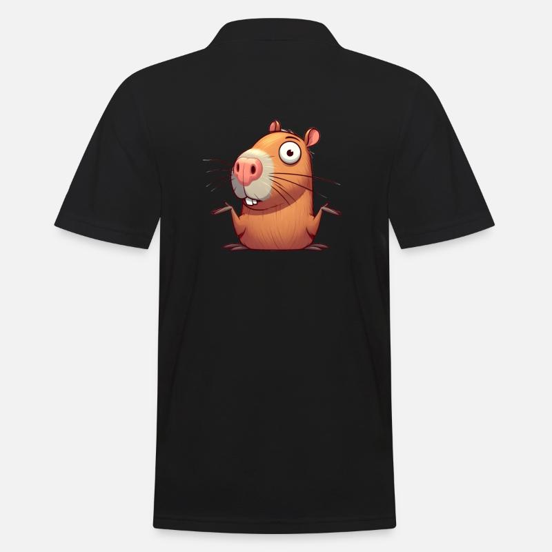 Verwirrte Capybara - Männer Poloshirt - Schwarz