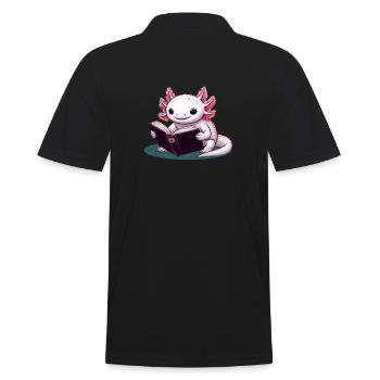 Reading Axolotl - Men's Polo Shirt - black - Back - Kai (181cm)