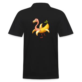 Bananen Flamingo - Männer Poloshirt - Schwarz - Hinten - Kai (181cm)