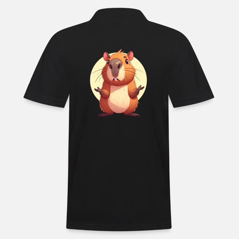 Verwirrte Capybara - Männer Poloshirt - Schwarz