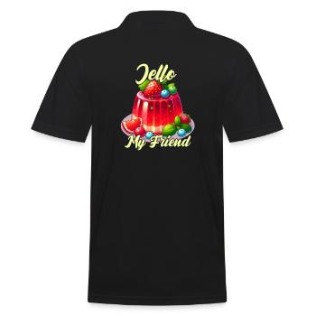 Jello, mein Freund! - Männer Poloshirt - Schwarz - Hinten - Kai (181cm)