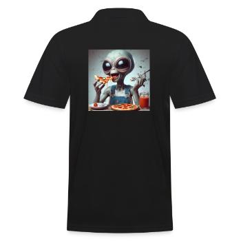 Pizza extraterrestre amusante - Polo Homme - noir - Dos - Kai (181cm)