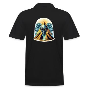 Tête extraterrestre dans la pyramide - Polo Homme - noir - Dos - Kai (181cm)