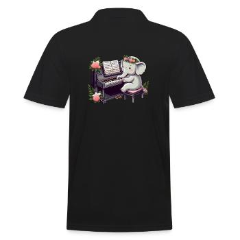 Éléphant au piano - Polo Homme - noir - Dos - Kai (181cm)