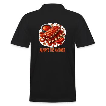 Délicieuses côtes levées au barbecue - Polo Homme - noir - Dos - Kai (181cm)