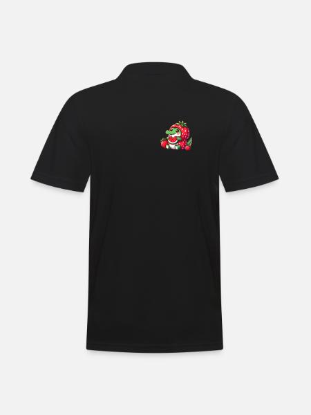 Crocodile in watermelon costume - Men's Polo Shirt - black