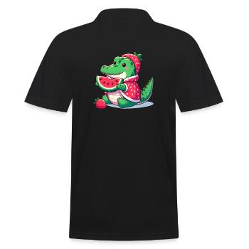Crocodile en costume de pastèque - Polo Homme - noir - Dos - Kai (181cm)