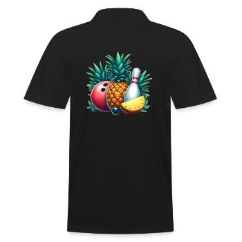 Bowling ball and pineapple - Men's Polo Shirt - black - Back - Kai (181cm)