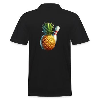 Bowling ball and pineapple - Men's Polo Shirt - black - Back - Kai (181cm)