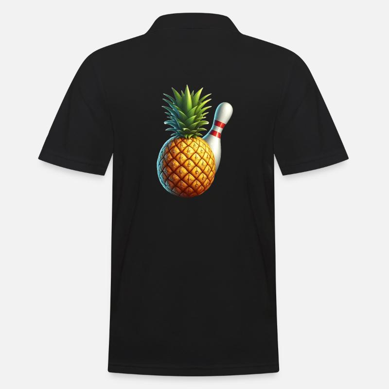 Bowlingkugel und Ananas - Männer Poloshirt - Schwarz