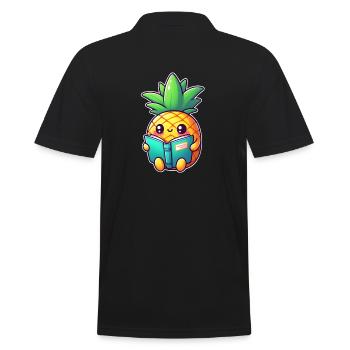 Reading pineapple - Men's Polo Shirt - black - Back - Kai (181cm)