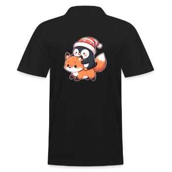 Le pingouin chevauche le renard - Polo Homme - noir - Dos - Kai (181cm)