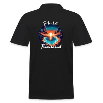 Sunset in Phuket - Men's Polo Shirt - black - Back - Kai (181cm)