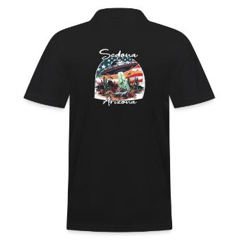UFO over Sedona, Arizona - Men's Polo Shirt - black - Back - Kai (181cm)