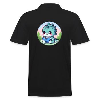 Reading dinosaur - Men's Polo Shirt - black - Back - Kai (181cm)