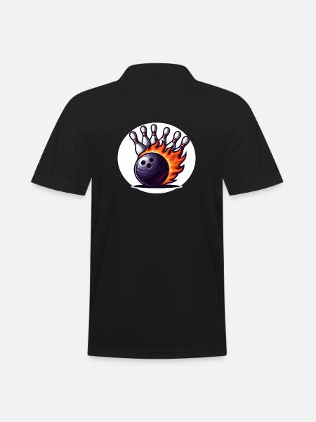 Burning bowling ball - Men's Polo Shirt - black