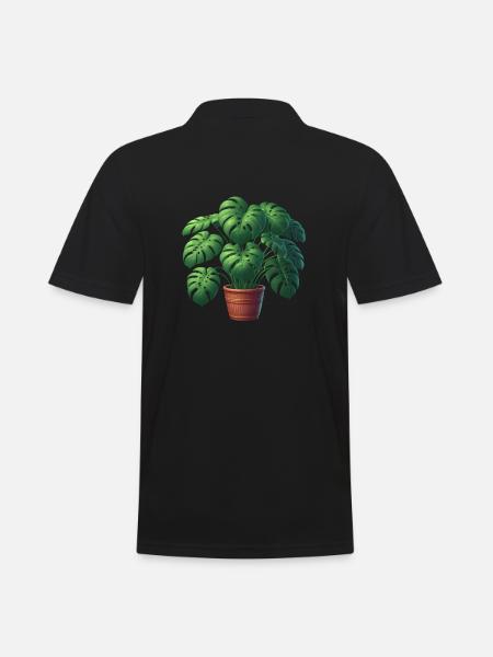 Wunderschöne Monstera Pflanze - Männer Poloshirt - Schwarz