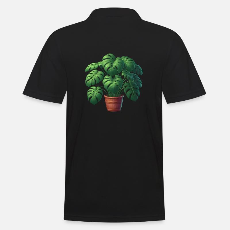 Wunderschöne Monstera Pflanze - Männer Poloshirt - Schwarz