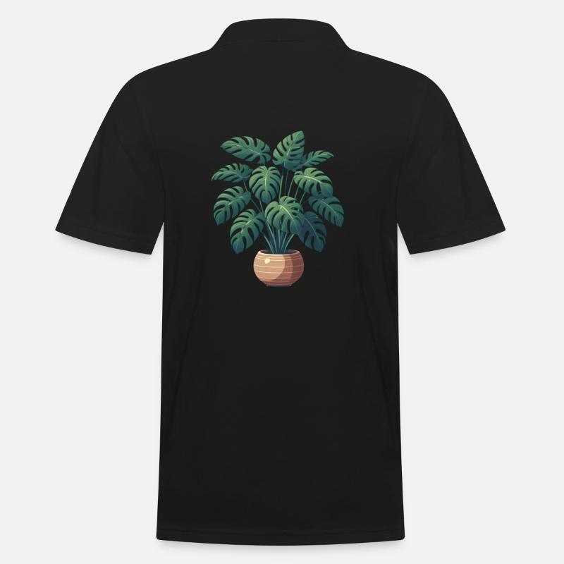 Wunderschöne Monstera Pflanze - Männer Poloshirt - Schwarz