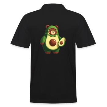 Avocado-Bär - Fruchtige Tierkostüme - Männer Poloshirt - Schwarz - Hinten - Kai (181cm)