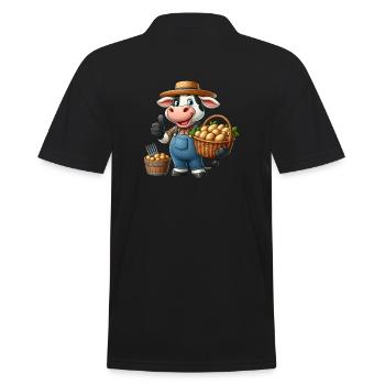Harvest cow Fresh potatoes from the field - Men's Polo Shirt - black - Back - Kai (181cm)