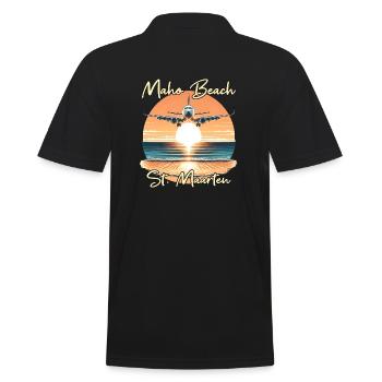 Airplane show over Maho Beach - Men's Polo Shirt - black - Back - Kai (181cm)