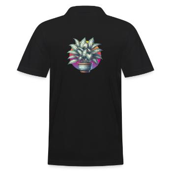 Dieffenbachia plant in pot - Men's Polo Shirt - black - Back - Kai (181cm)