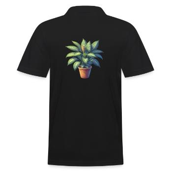 Dieffenbachia plant in pot - Men's Polo Shirt - black - Back - Kai (181cm)