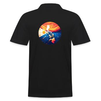 Sunset over the Philippines - Men's Polo Shirt - black - Back - Kai (181cm)