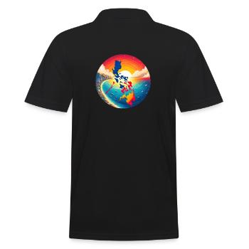 Sunset over the Philippines - Men's Polo Shirt - black - Back - Kai (181cm)