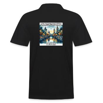 San Antonio Riverwalk, Texas - Men's Polo Shirt - black - Back - Kai (181cm)