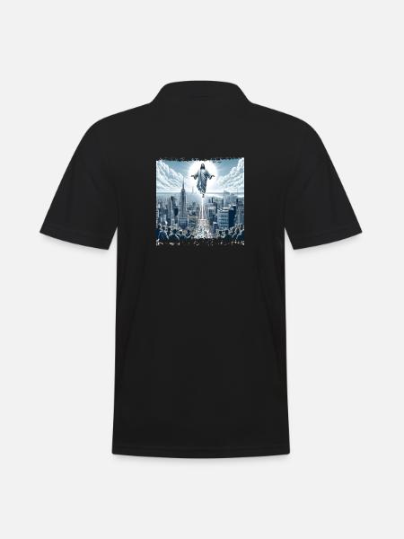 Jesus on New York - Men's Polo Shirt - black