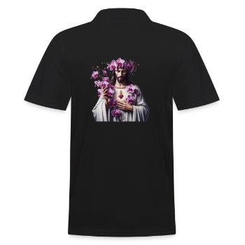 Jésus aux orchidées pourpres - Polo Homme - noir - Dos - Kai (181cm)