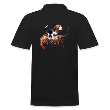 Beagle reitet auf Shrimp - Männer Poloshirt - Schwarz - Hinten - Kai (181cm)