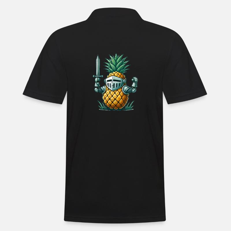 Ananas Ritter - Männer Poloshirt - Schwarz