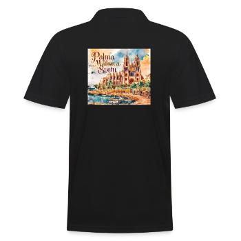 Palma de Mallorca - Männer Poloshirt - Schwarz - Hinten - Kai (181cm)