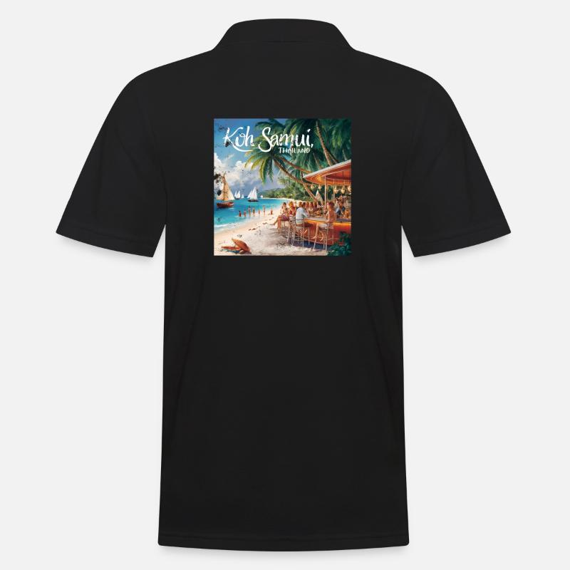 Koh Samui Thailand - Männer Poloshirt - Schwarz