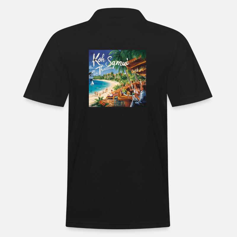 Koh Samui - Männer Poloshirt - Schwarz