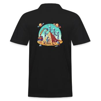 Les extraterrestres construisent une pyramide - Polo Homme - noir - Dos - Kai (181cm)